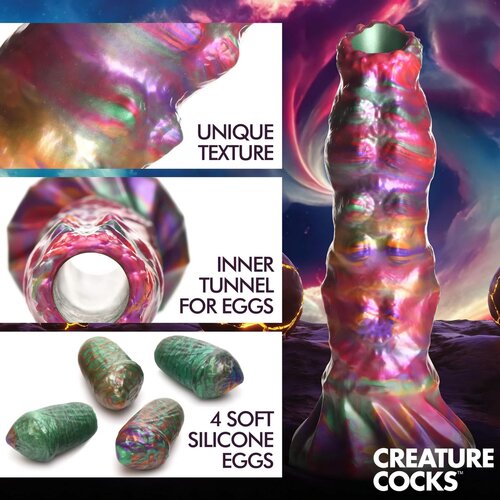 Creature Cocks Larva Silicone Ovipositor Dildo with Eggs Cene