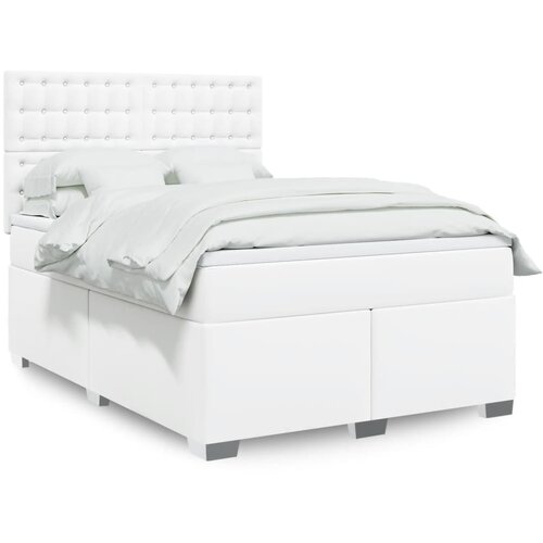 vidaXL Krevet s oprugama i madracem bijeli 140x190 cm od umjetne kože Cijene