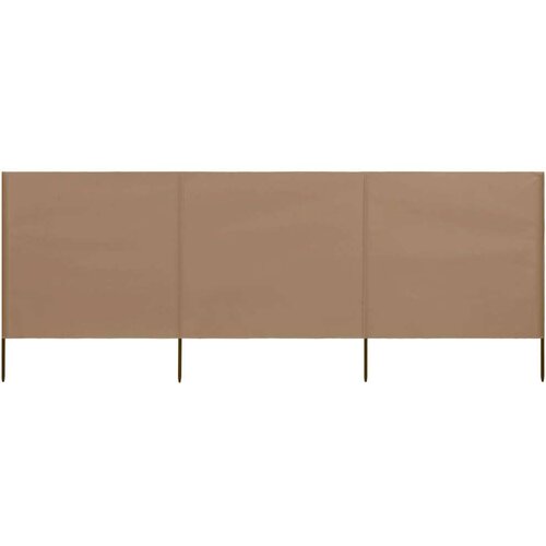  Vjetrobran s 3 panela od tkanine 400 x 160 cm smeđe-sivi Cijene