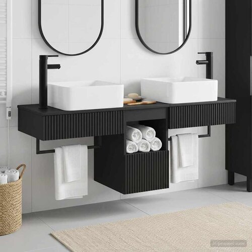  Set ormarića za kupaonicu 3 kom. Crna 53 x 35 x 39 cm Cene