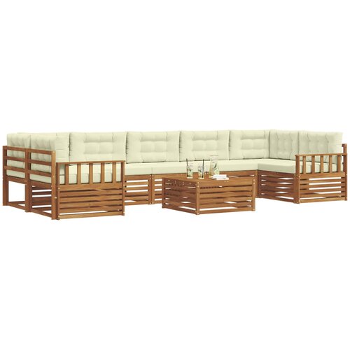  Set vanjskih sofa 8 kom. Prirodna i krem Slike