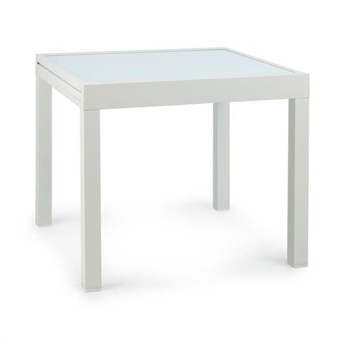 Blumfeldt Pamplona Extension, vrtni stol, 180 x 83 cm max, aluminij, staklo, bijeli Slike