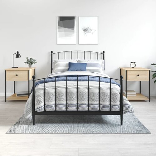 vidaXL Noćni ormarići 2 kom boja hrasta 44x45x58 cm konstruirano drvo Cijene