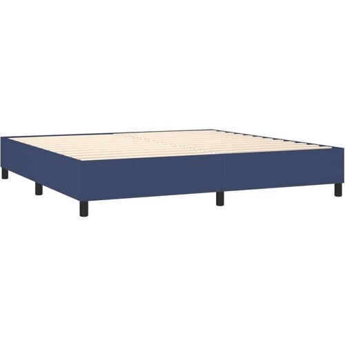  Krevet s oprugama i madracem plavi 200 x 200 cm od tkanine Slike