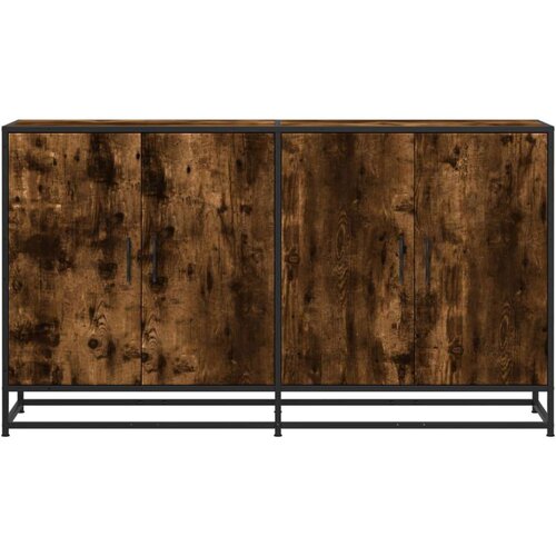 VidaXL Komoda dimljeni hrast 134x35x76 cm konstruirano drvo Slike