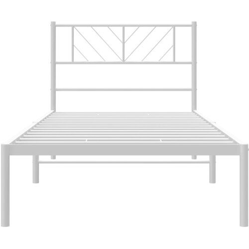  Metalni okvir za krevet s uzglavljem bijeli 90x200 cm Slike