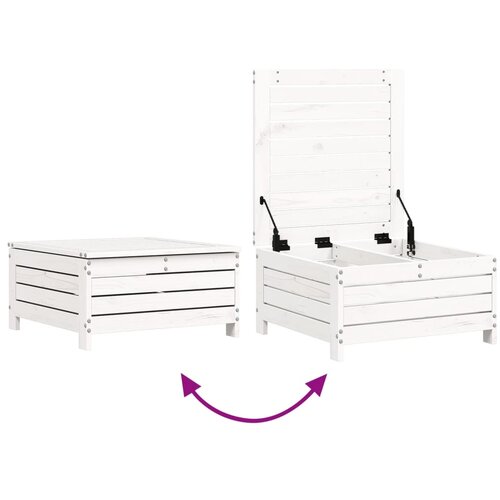  5-dijelni set vrtnih sofa bijeli od masivne borovine Slike