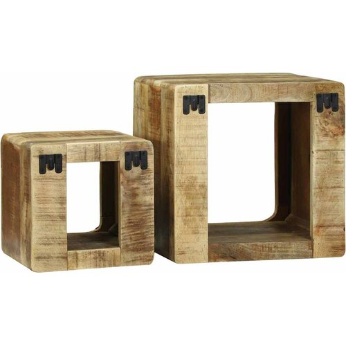  Jedinice 2 pcs Smeđa 36 x 30 x 36 cm Čvrsto drvo manga Slike