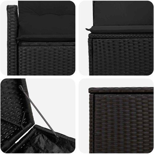  Set sofe 7 kom. Crna 120 x 62 x 69 cm Poli Rattan i čelik Slike