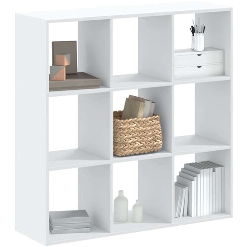 VidaXL Knjižna omara bela 102x32x102 cm inženirski les Slike