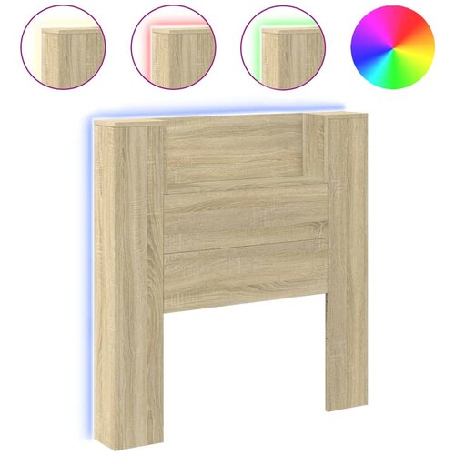 VidaXL Omarica za vzglavje postelje LED sonoma hrast 100x16,5x103,5 cm, (21059168) Slike