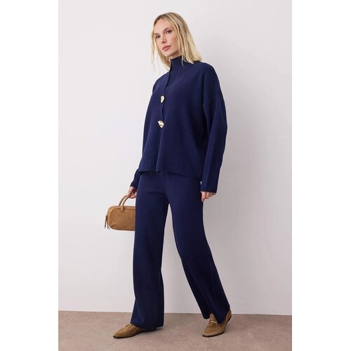 TRENDYOLMILLA ženski set kardigan-bluza-pantalone Twoaw26Au00049, tamnoplava-dark plava Cene