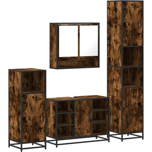 vidaXL 4-dijelni set kupaonskog namještaja boja hrasta drveni Cijene