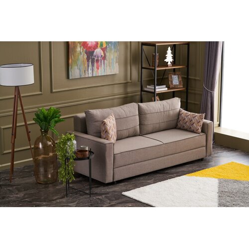 Atelier Del Sofa Svetlo rjava raztegljiva sedežna garnitura 215 cm Ece – Cene