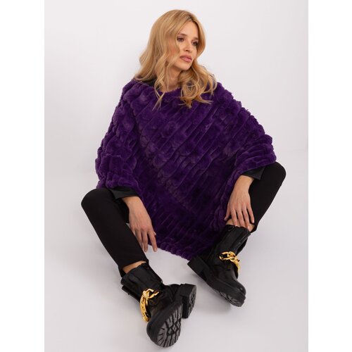 Wool Fashion Italia Poncho-AT-PN-2347.68-dark purple Cene