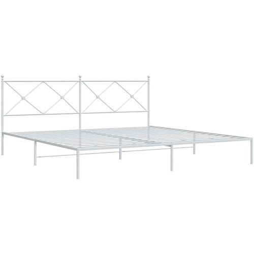 vidaXL Metalni okvir za krevet s uzglavljem bijeli 193x203 cm | shoptok.hr