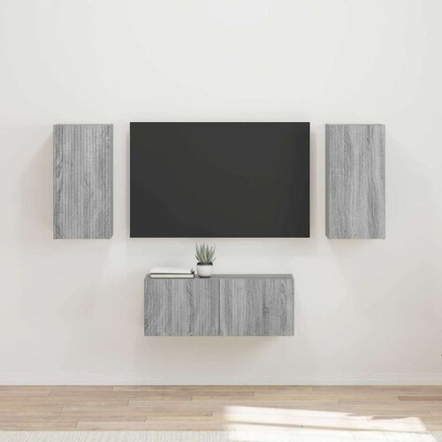  Set TV komoda Zidne 6 pcs Siva Sonoma Konstruirano drvo Cene