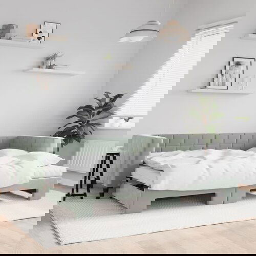 VidaXL Dnevni krevet na razvlačenje svjetlosivi 90 x 200 cm bar&amp;scaron;unasti Slike