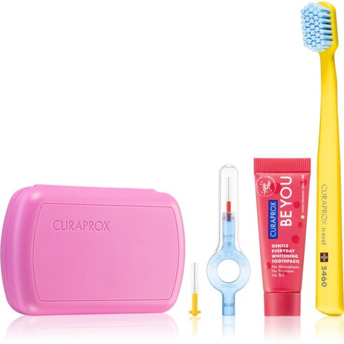 Curaprox Travel Set potovalni set za kozmetiko Pink (za zobe, jezik in dlesni) Cene