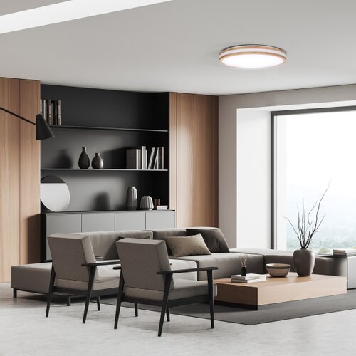Solight WO8007 - LED prigu&amp;scaron;iva svetiljka WOODY LED/48W/230V 3000-6500K prečnik 38 cm + daljinski upravljač Slike