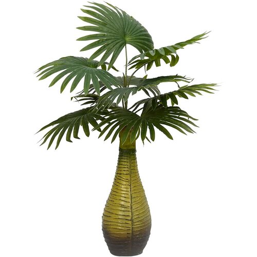  Umjetna biljka palma 9 listova 65 cm zelena Cene