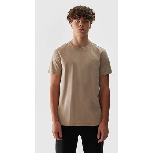 4f Men's Plain T-Shirt Regular - Beige Slike