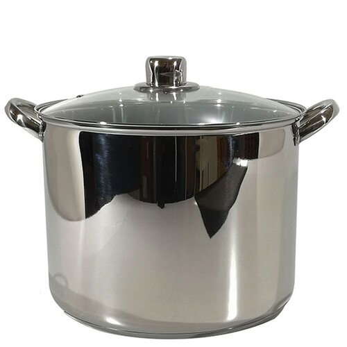 Gusto Casa Steel lonec s steklenim pokrovom 26cm / 11l / 2 ročaja / indukcija / inox, steklo, (20454910) Cene