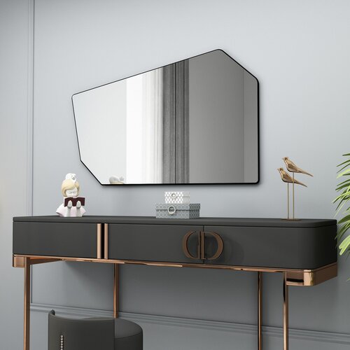 HANAH HOME tarz - black black decorative chipboard mirror Slike