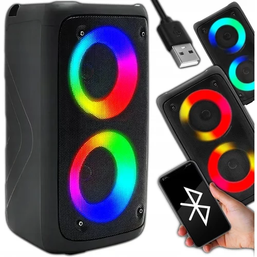 Dexxer aku. prenosni LED RGB bluetooth 5.0 zvočnik FM USB SD