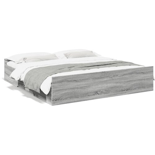 Maison Chic Posteljni okvir - Dvoposteljna postelja - Zakonska postelja s predali siva sonoma 180x200 cm inženirski les, (21697251) Cene