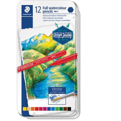Boja VODENA U OLOVCI 12 METALNA KUTIJA FULL WATERCOLOR DESIGN JOURNEY STAEDTLER 14610G M12 * DO ISTEKA ZALIHA Cijene