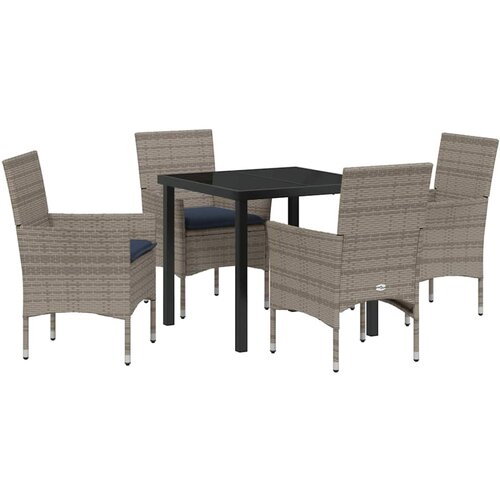 vidaXL Komplet za jedilnico v vrtu 5 pcs Siva in mornarsko modra, (5000045577) Cene