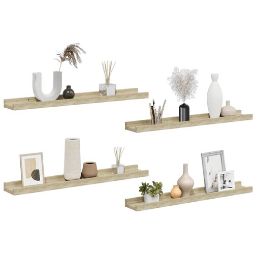 Zidne police 4 kom boja hrasta sonome 60 x 9 x 3 cm Slike