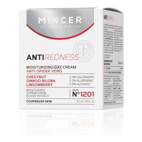 Mincer Pharma ANTI REDNESS N&amp;deg; 1201 - Dnevna krema za hidrataciju protiv mrežnih vena 50ml Slike