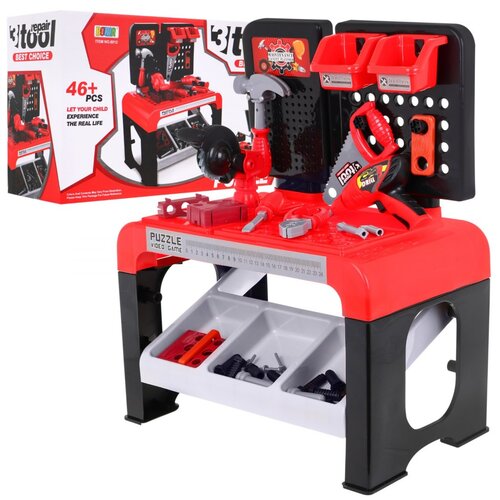  Dječji set alata s postoljem i 46 elemenata - -crno/crveni Cijene