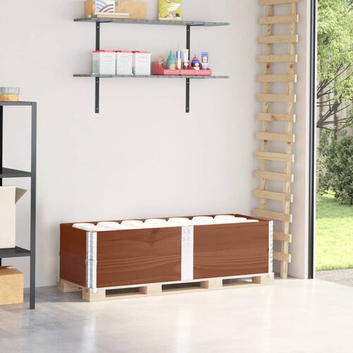 VidaXL okviri za palete 2 kom smeđi 150x50 cm od masivne borovine Slike