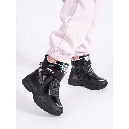 Shelvt Girls' black boots with a thick sole Cene