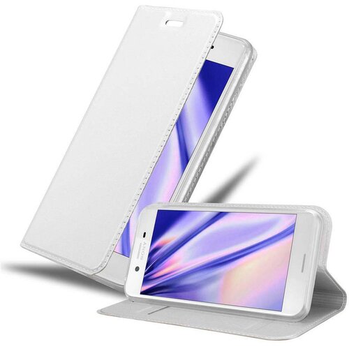 Cadorabo Ohi&scaron;je, združljivo z Sony Xperia X v klasično srebrno - Za&scaron;čitni ovitek z magnetnim zapiranjem, stoječo funkcijo in režo za kartice, (20558876) Cene