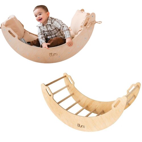 Monkey Gym Lesena gugalnica Moon natur wood, (5000077014) Cene