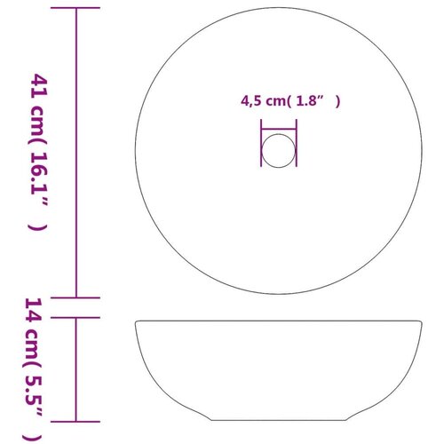  umivaonik crno-crveni okrugli &amp;Phi; 41 x 14 cm keramički Slike