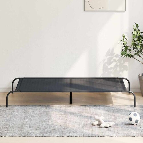  Povi&amp;scaron;eni krevet za pse crni 150x90x20 cm tekstil i čelik Slike