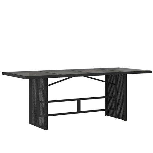  9-dijelni vrtni bistro set od poliratana s jastucima crni Crna 190 x 80 x 75 cm Slike
