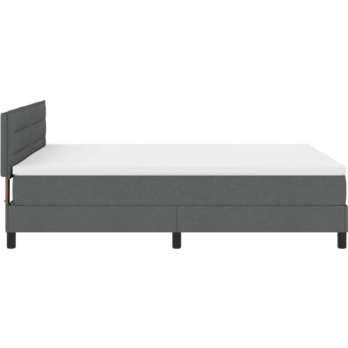 VidaXL Krevet s podnicom s madracem tamnosiv 160x200 cm tkanina Slike