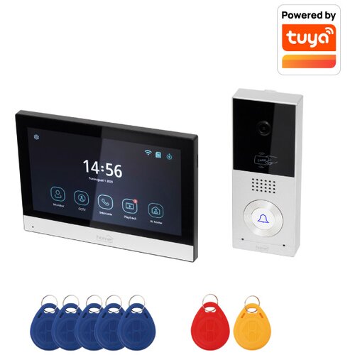 Home Žični video interfon, 7" zaslon, AHD kamera, RFID, IP65 - DPV SMART, Bijeli Cijene