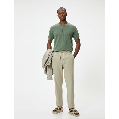 Koton Classic Collar T-Shirt Half Zipper Slim Fit Short Sleeve Slike