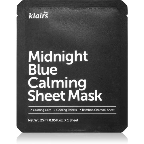 Klairs Midnight Blue Calming Sheet Mask pomirjevalna tekstilna maska 25 ml