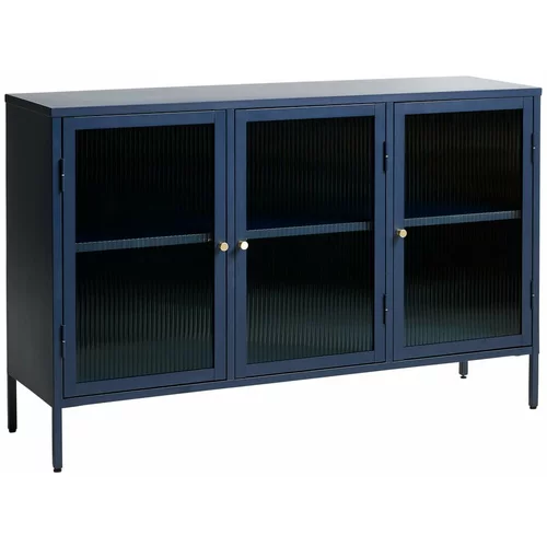 Unique Furniture Plava metalna vitrina Bronco, visina 85 cm