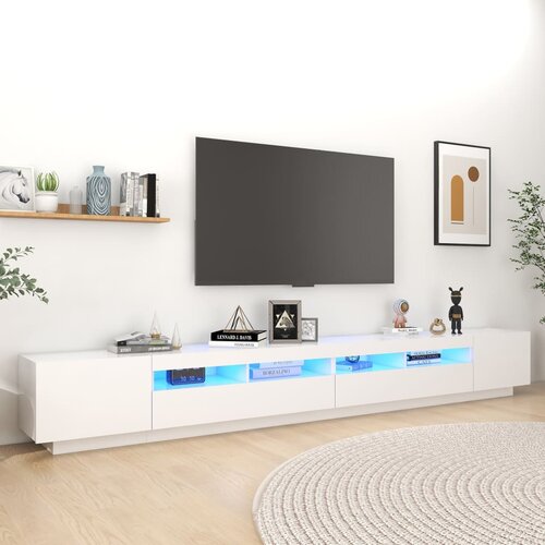 The Living Store TV omarica z LED lučkami bela 300x35x40 cm - TV Omarica, (21375167) Slike