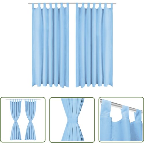  The Living Store Zavese iz mikro satena 2 kosa z zankami 140x175 cm turkizne - Zavesa, (21744095) Cene