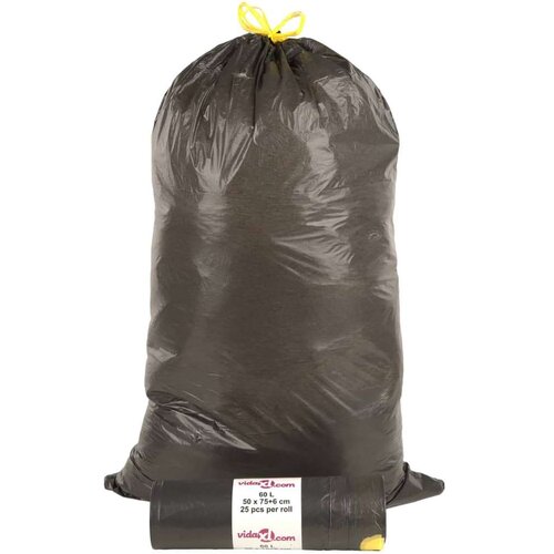VidaXL Vreće za smeće s vezicama 250 kom crne 60 L Slike